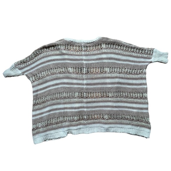 Renee's NYC brown/cream open front knit cardigan sweater. Women's XS/S - Picture 2 of 8